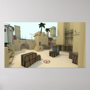 Affiche Bas poly mirage de carte de CSGO