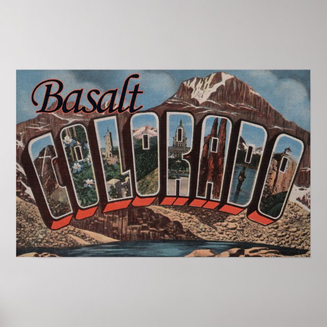 Affiche Basalt, Colorado - Scènes de grandes lettres (Devant)