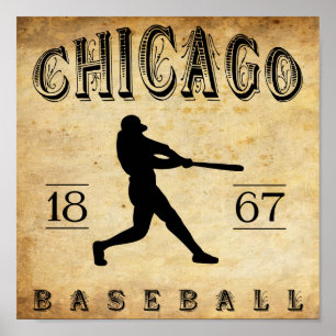 Affiche Base-ball 1867 de Chicago l'Illinois