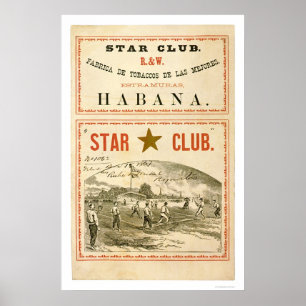 Affiche Base-ball 1867 de club d'étoile