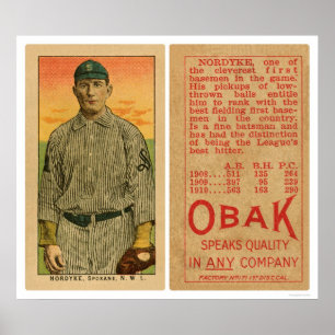 Affiche Base-ball 1911 de Nordyke Spokane