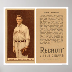 Affiche Base-ball 1912 d'O'Brien Red Sox de mâle