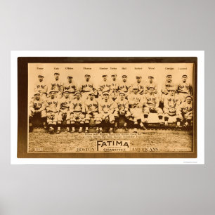 Affiche Base-ball 1913 des Red Sox de Boston