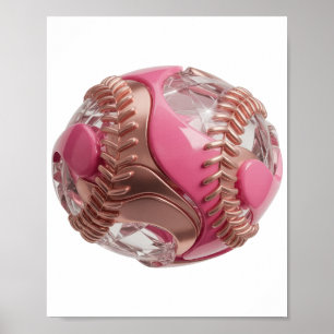 AFFICHE BASE-BALL POURPRE AVEC DIAMANTS ET SURPIQURE OR RO