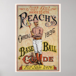 Affiche Base-ball sportif vintage, illustration de la couv