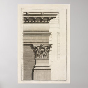 Affiche Base, capital et Entablature du pilastre