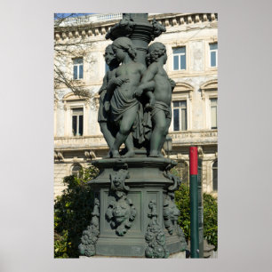 Affiche Base de poste de lampes ordonnées