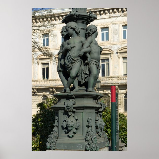 Affiche Base de poste de lampes ordonnées (Devant)