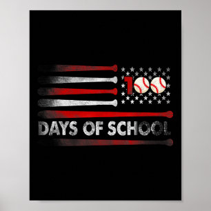 Affiche Baseball 100 Jours De Baseball 100E Jour Thé