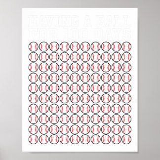 Affiche Baseball 100 Jours De Chemise École Joueur Profess