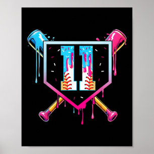 Affiche Baseball 11 ans glace goutte 11e anniversaire