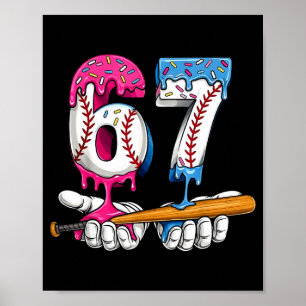 Affiche Baseball 67 Crème Glacée Drip Six Sept Garçons Drô