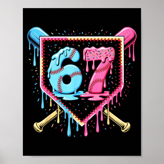Affiche Baseball 67 Ice Cream Drip Funny Six Seven Meme Bo (Devant)