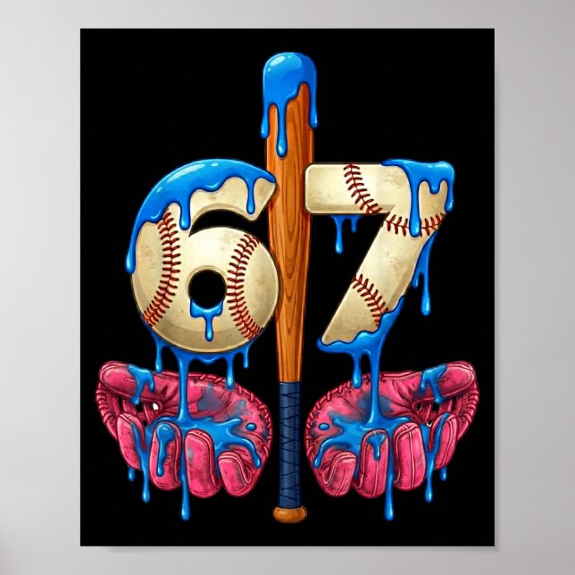 Affiche Baseball 67 Six Seven Funny Gen Alpha Meme Drip  (Devant)