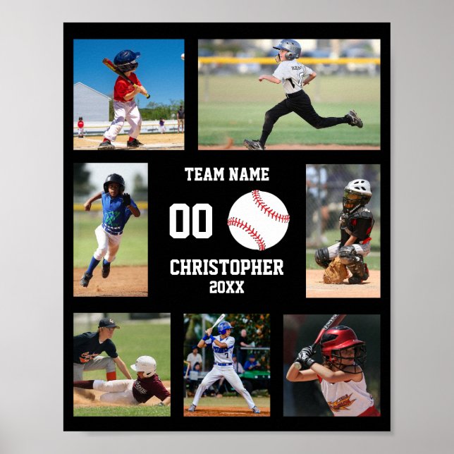 Affiche Baseball 7 Collage photo Personnalisé (Devant)