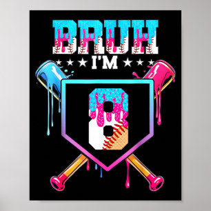 Affiche Baseball 8 ans Crème glacée goutte 8e anniversaire