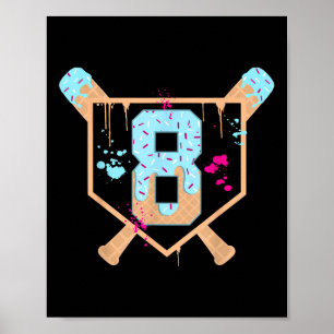 Affiche Baseball 8 Ans Crème Ice Driam 8e Anniversaire Bo