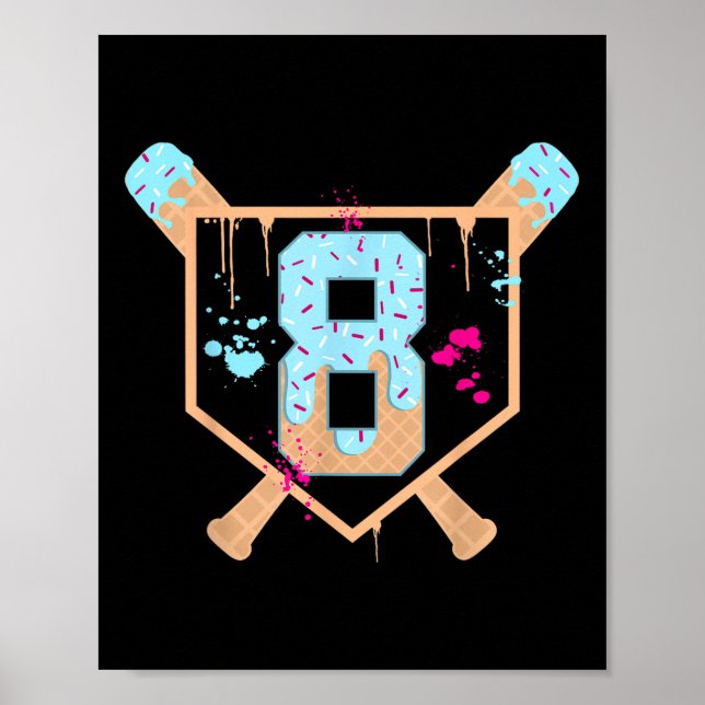 Affiche Baseball 8 Ans Crème Ice Driam 8e Anniversaire Bo (Devant)