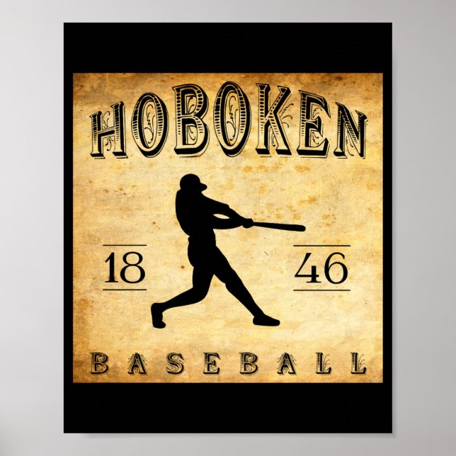 Affiche Baseball à Hoboken dans le New Jersey en 1846 (Devant)