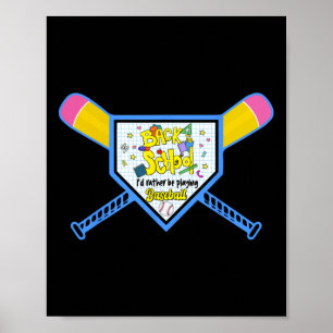 Affiche Baseball Accueil Plaque Crayon Chat Retour À L'Éco