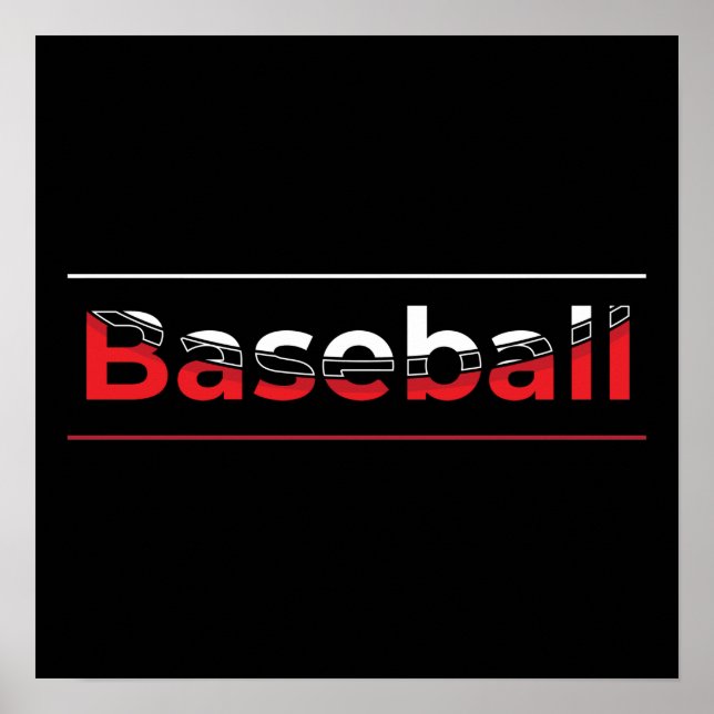 Affiche Baseball - Arche géométrique minimaliste Art (Devant)