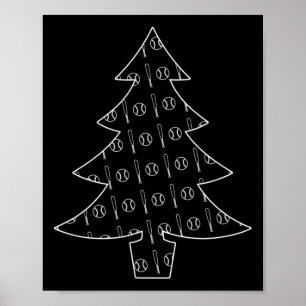 Affiche Baseball Ball And Bat Collage Sports Noël Tre