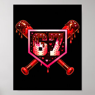 Affiche Baseball Chocolat au Gout 67 Saint Valentin Amour 
