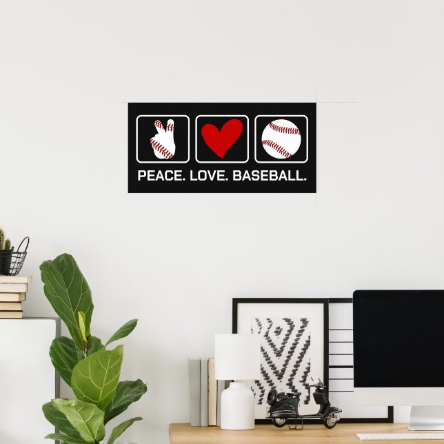 Affiche Baseball de texte et de couleur personnalisés (Bureau à domicile)