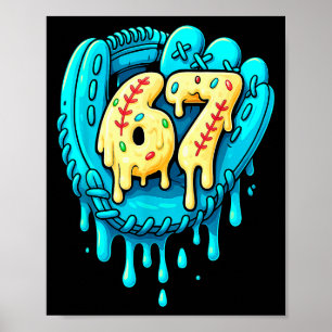 Affiche Baseball Drip 6 7 Numéro 67 Six Sept Mème Hommes B