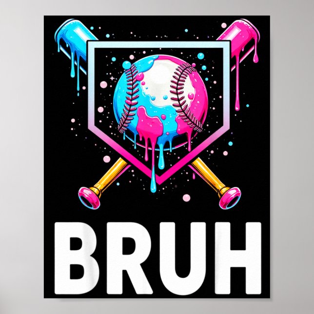 Affiche Baseball Drip Funny Bruh Ice Cream Dripng Matching (Devant)