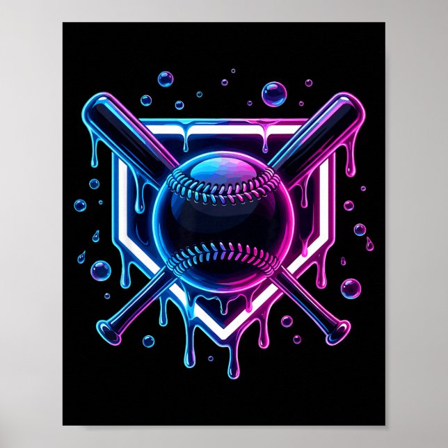 Affiche Baseball Drip Ice Cream Bat Kids  (Devant)