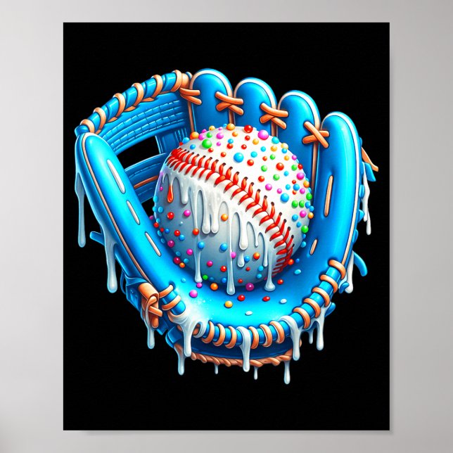 Affiche Baseball Drip Ice Cream Glove With Sprinkles Ball  (Devant)