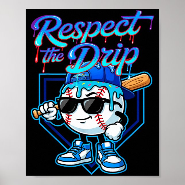 Affiche Baseball Drip Ice Cream Respect The Drip Home Plat (Devant)