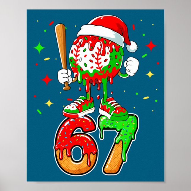Affiche Baseball Drip Number 67 Meme Ice Cream Dripng Chri (Devant)