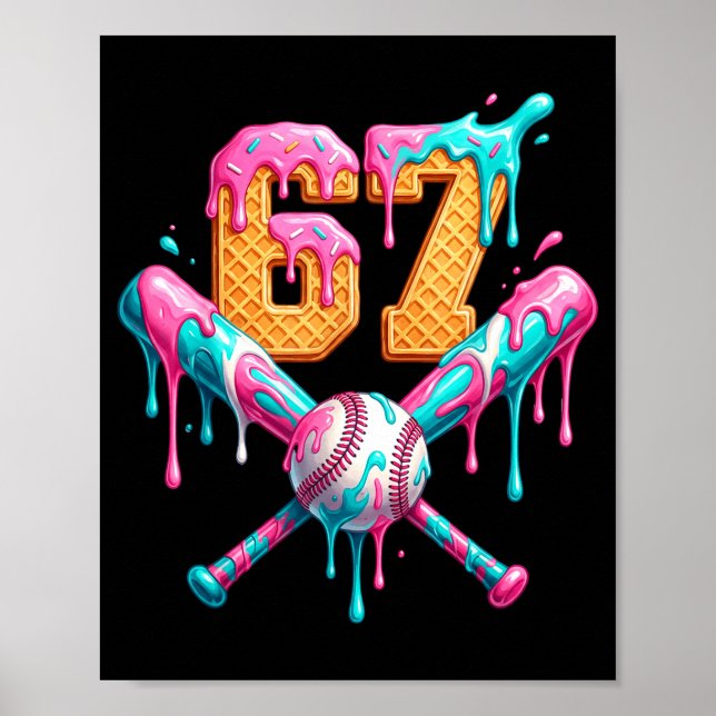 Affiche Baseball Drip Number 67 Player  (Devant)