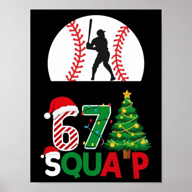 Affiche Baseball Drip Numéro 67 Joueur Ou 67e Anniversaire (Devant)
