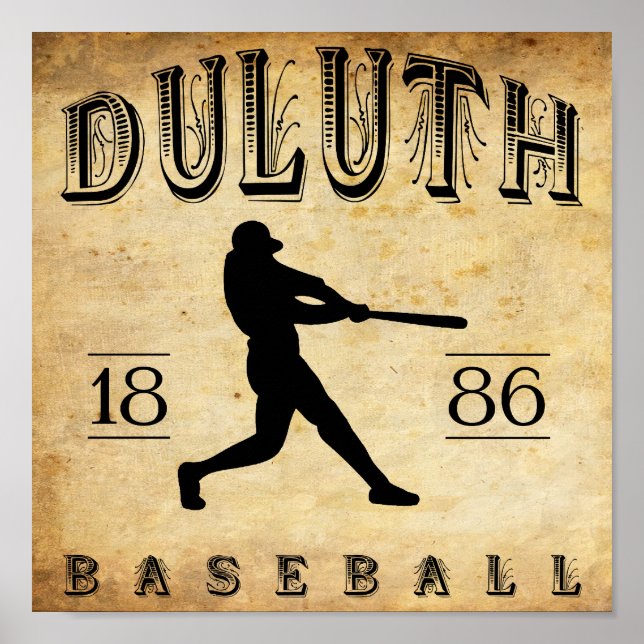 Affiche Baseball Duluth Minnesota 1886 (Devant)