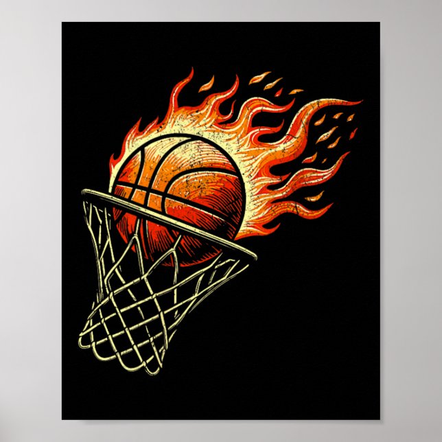 Affiche Baseball En Feu (Devant)