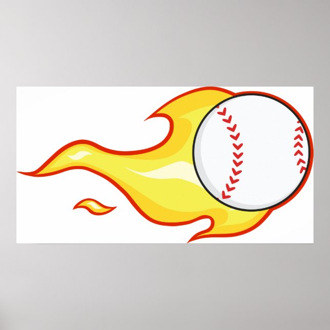 Affiche Baseball en feu (Devant)