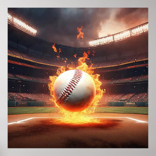 Affiche Baseball Flamand Au Stade