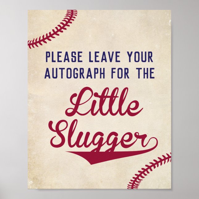 Affiche Baseball Laissez votre autographe pour Little Slug (Devant)