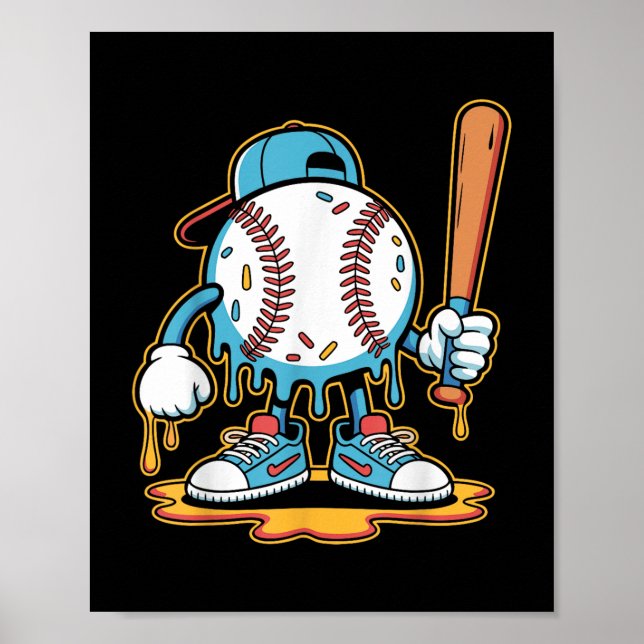 Affiche Baseball Lifestyle 101 Tee Youth Baseball Drip Ice (Devant)