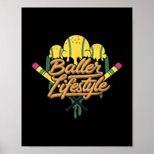 Affiche Baseball Lifestyle Home Plate Ice Cream Drip Men B