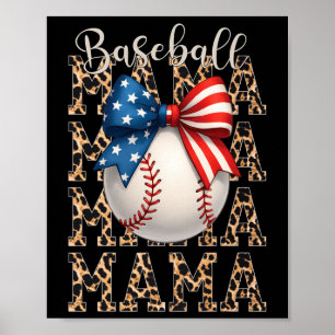 Affiche Baseball Mama Jour Baseball Usa 4 juillet Mo Mo