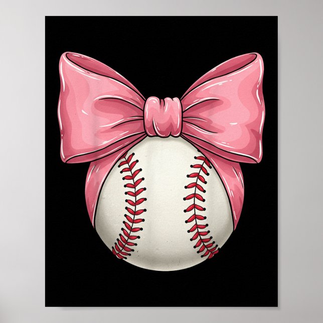 Affiche Baseball Maman Coquette Pink Bow Mothers Day Baseb (Devant)