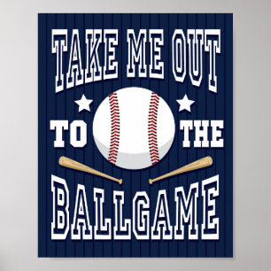Affiche Baseball M'EMMENER AU BALLGAME Signe imprimer