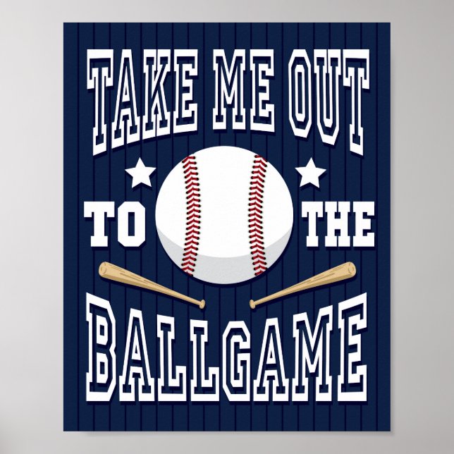 Affiche Baseball M'EMMENER AU BALLGAME Signe imprimer (Devant)