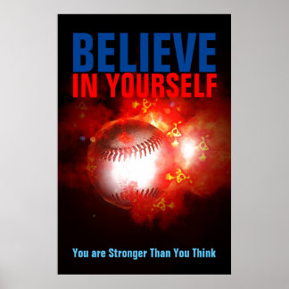 Affiche Baseball Motivationnel Croyez en vous-même