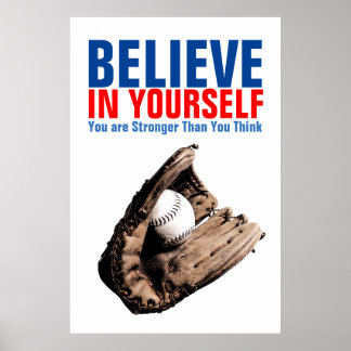 Affiche Baseball Motivationnel Croyez en vous-même Citatio