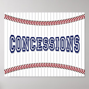 Affiche Baseball Party CONCESSIONS Sign Print